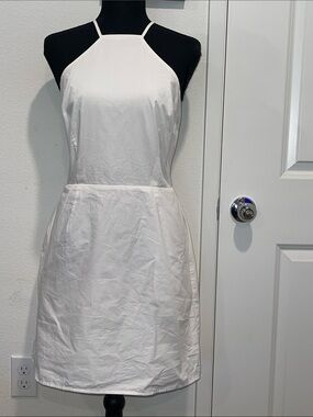 Simple White Halter Neck Mini Dress